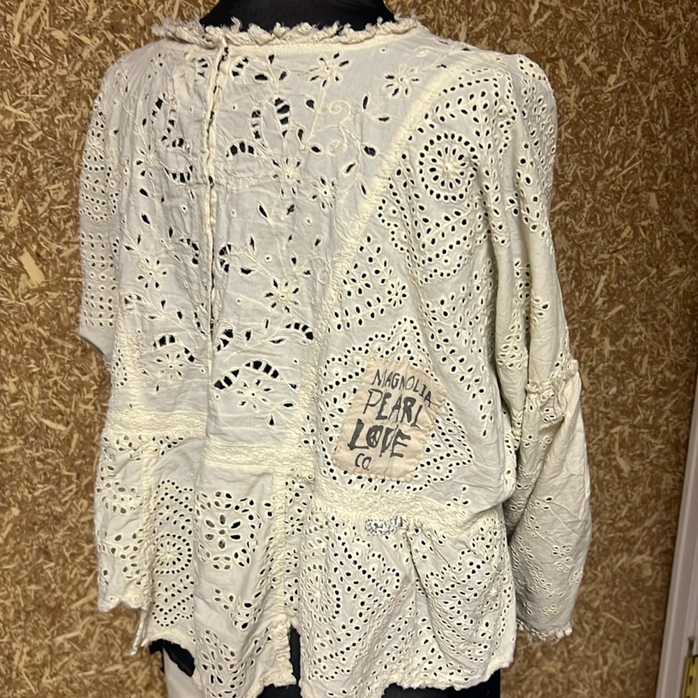 Magnolia Pearl Eyelet Slip Blouse, Moonlight
